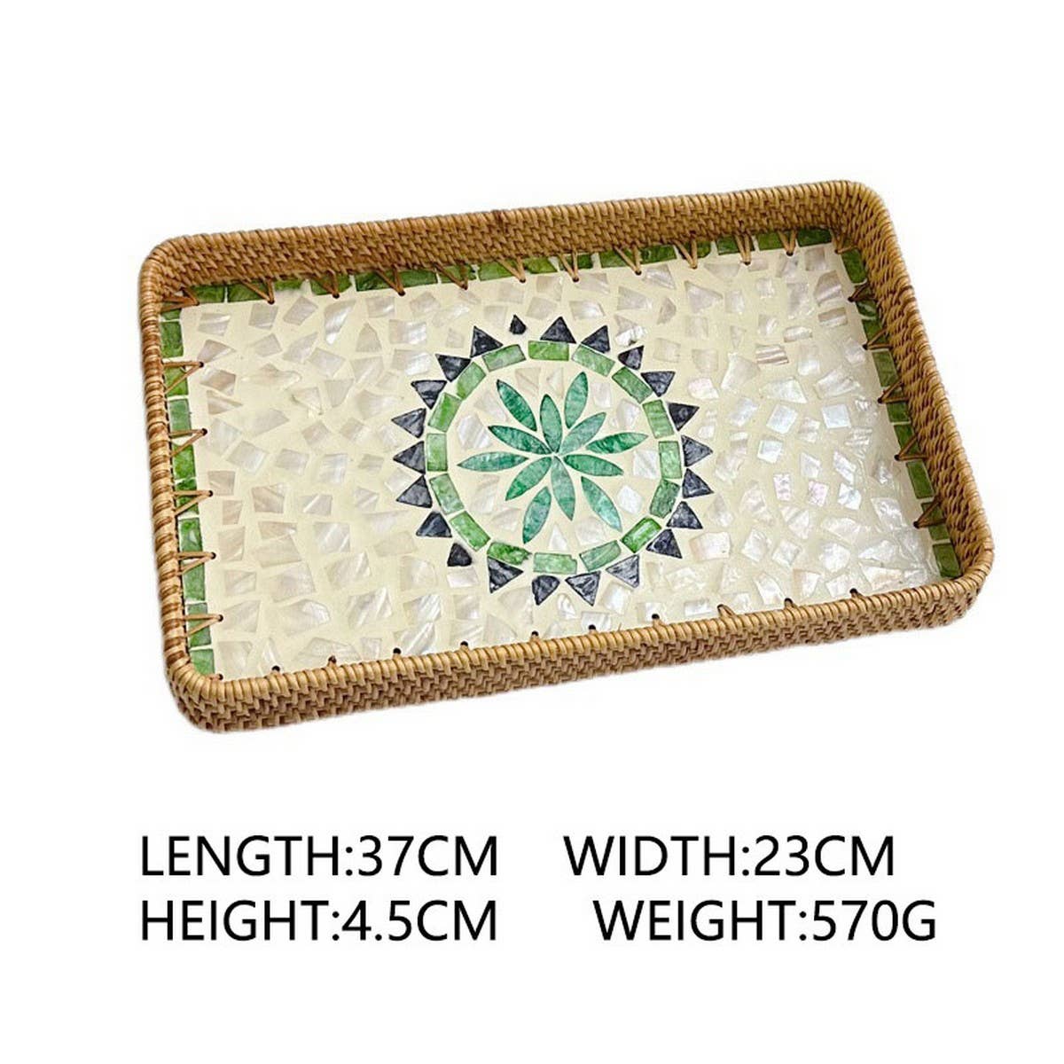 RATTAN COLORFUL SHELL CREATIVE HANDMADE FRUIT PLATE_CWMM4397