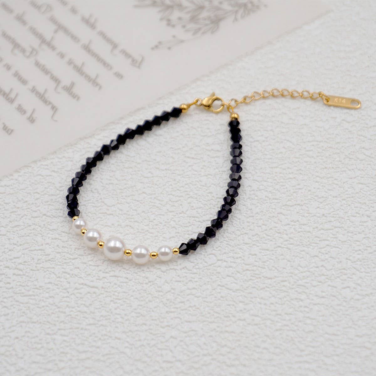 RETRO CRYSTAL PEARL NECKLACE BRACELETCE _CWAJE1665