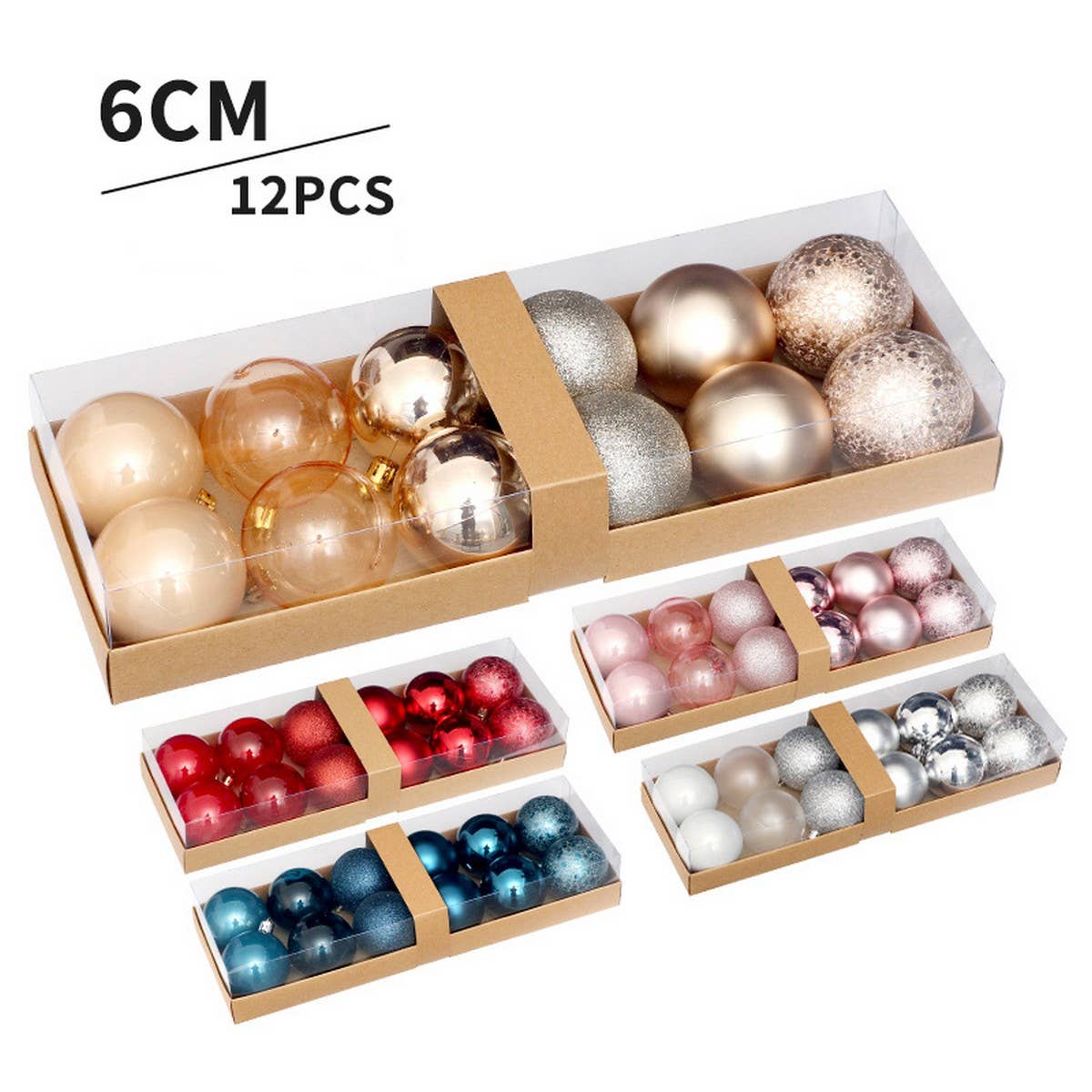 6CM PAINTED CHRISTMAS BALLS SET OF 12PCS_CWAJE5307