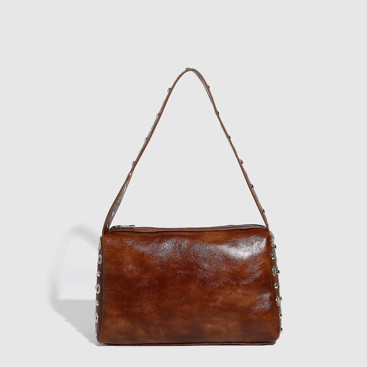 STREET STYLE RIVET BAGUETTE BAG FOR WOMEN_CWAB5686