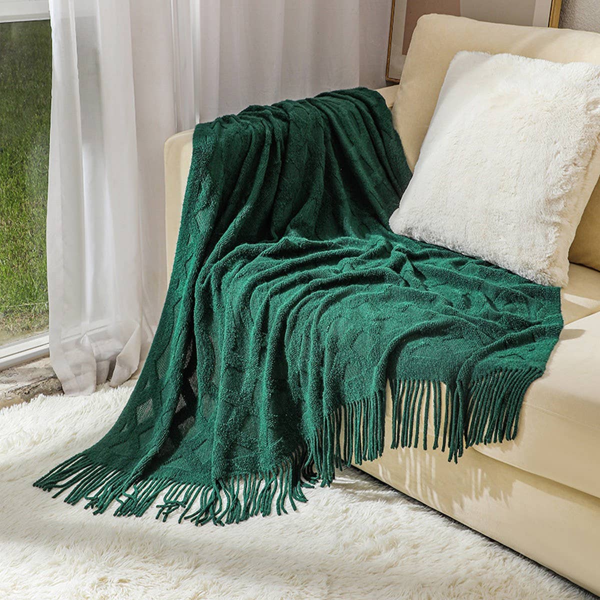SOFT WARM AND COMFORTABLE TASSEL SOFA BLANKET_CWMM0215
