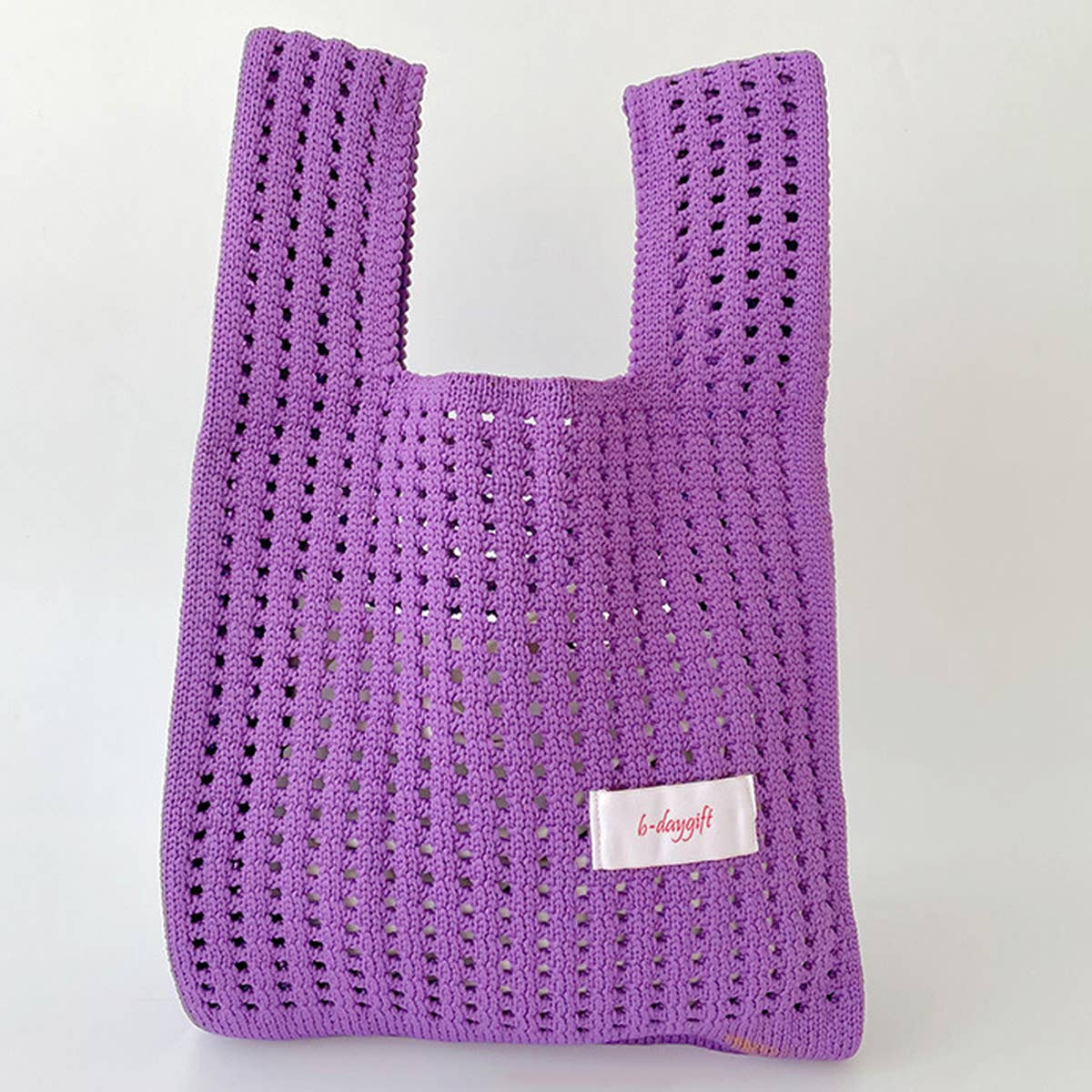 SOLID COLOR KNITTED HOLLOW SHOULDER BAG HANDBAG_CWAB1496