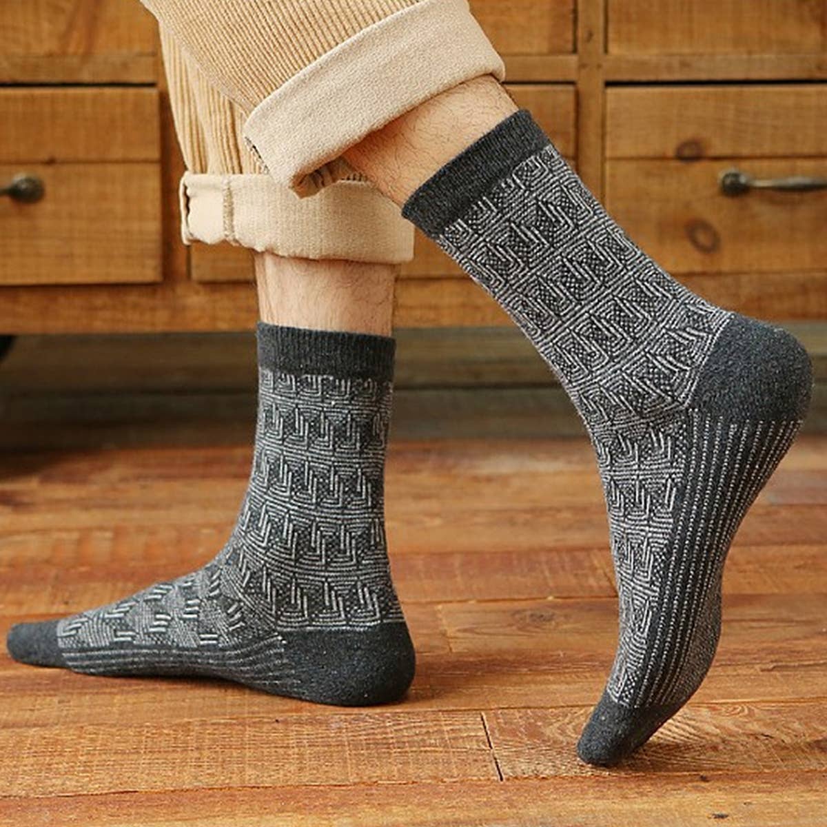 5 PAIRS OF CASUAL SIMPLE THICK WARM COTTON SOCKS_CWMS0687