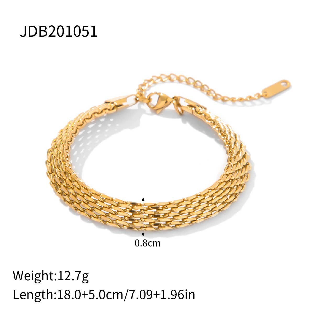 18K GOLD VACUUM PLATED BAR BRACELET NO FADE_CWAJE4709