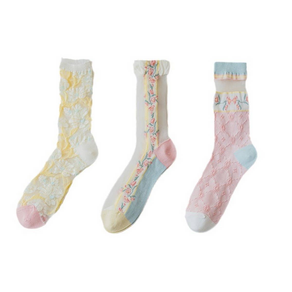 2024 NEW FASHION FLOWER TRANSPARENT SOCKS_CWMS0552