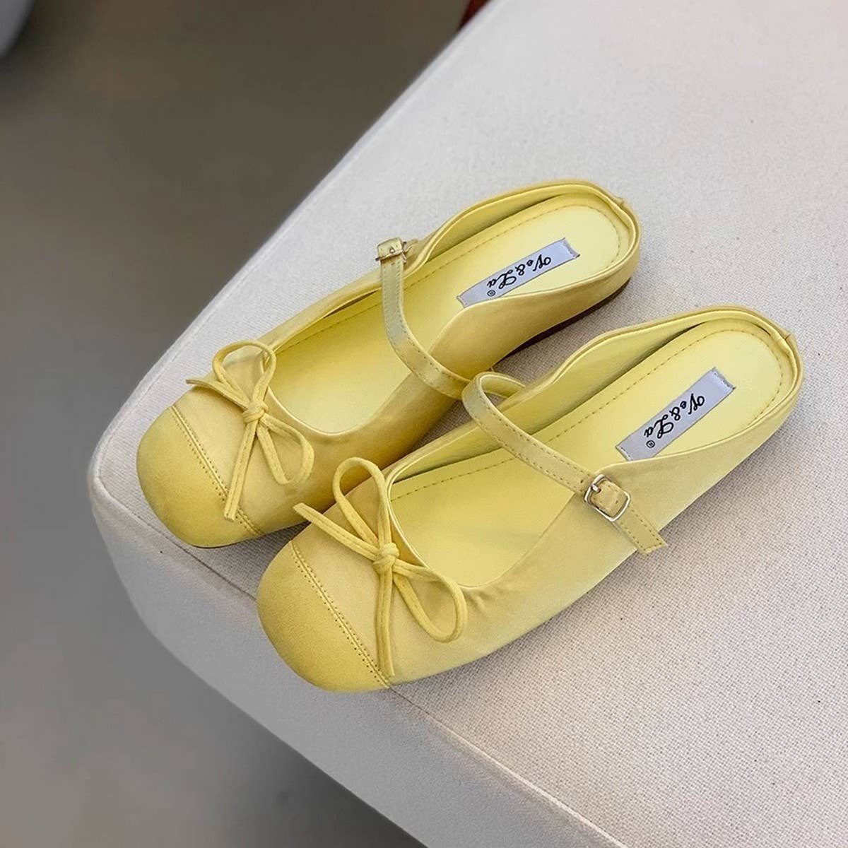 RED BALLET MARY JANE MULES WITH BOW FOR WOMEN_CWSHF0089