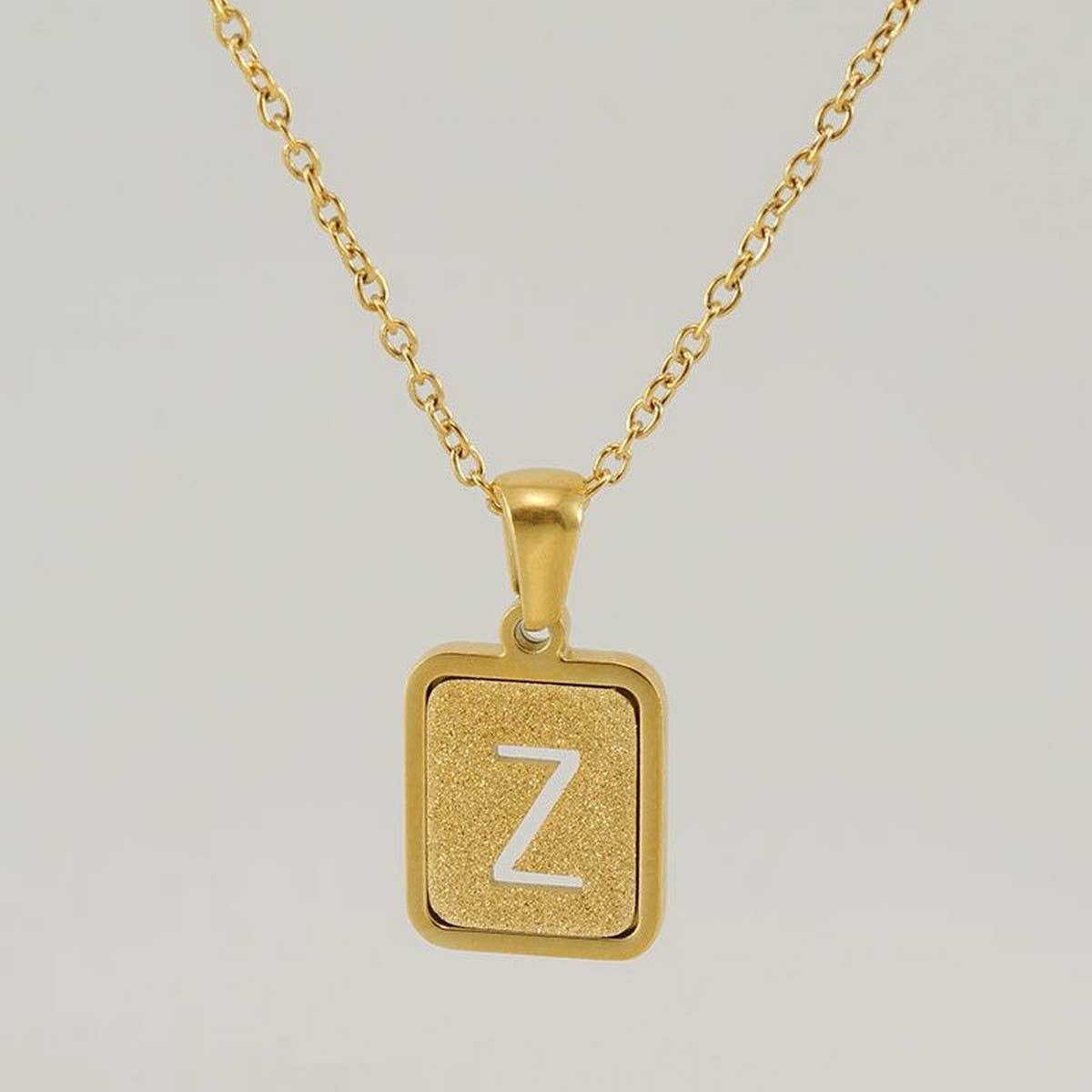 FASHION 26LETTER STAINLESS STEEL PENDANT NECKLACE_CWAJE0678