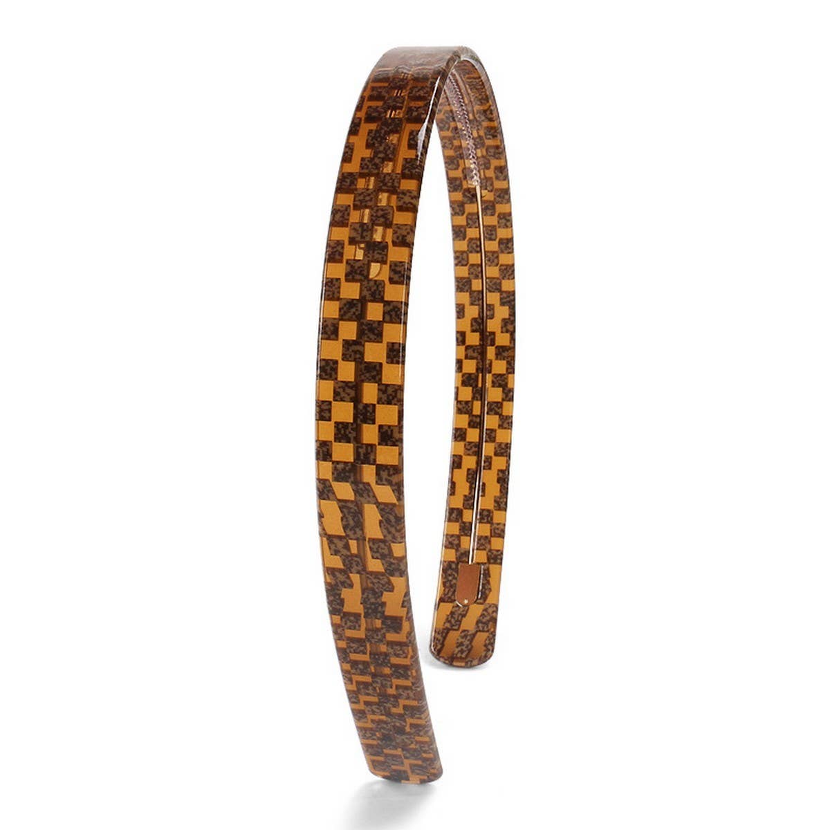 ACETATE CHECKERBOARD HEADBAND HAIRPIN_CWAHA4382