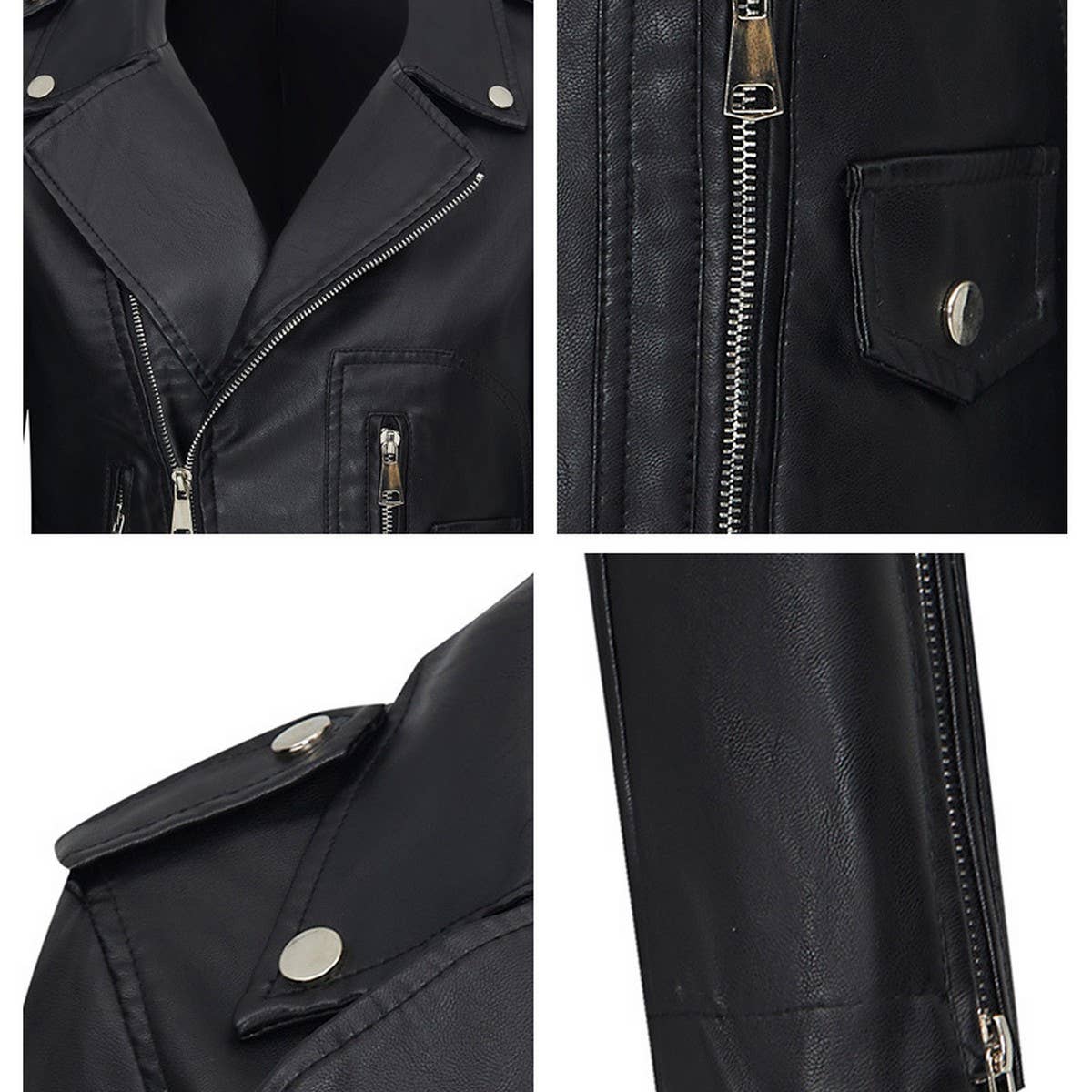 FALL WOMEN S PU LEATHER JACKET SLIM COMMUTER COAT_CWMM9020