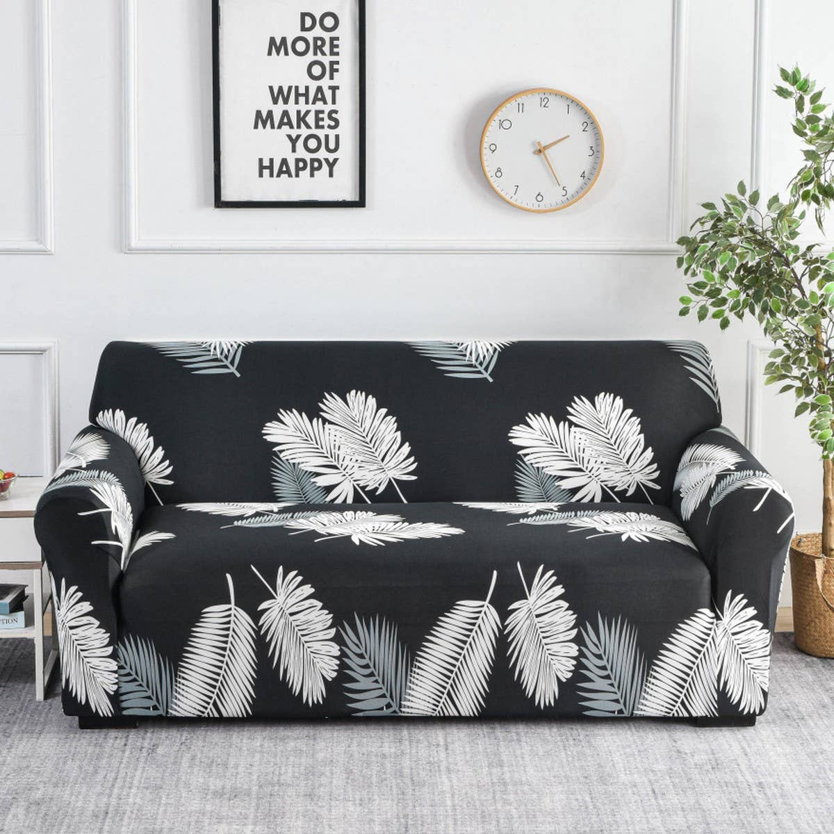 Stretch Sofa Cover, Solid Print, All-in-One Fit_CWMM8309