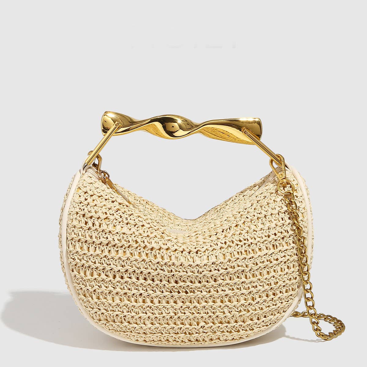 SMALL TWEED STYLE WOVEN CHAIN SHOULDER BAG_CWAB5709