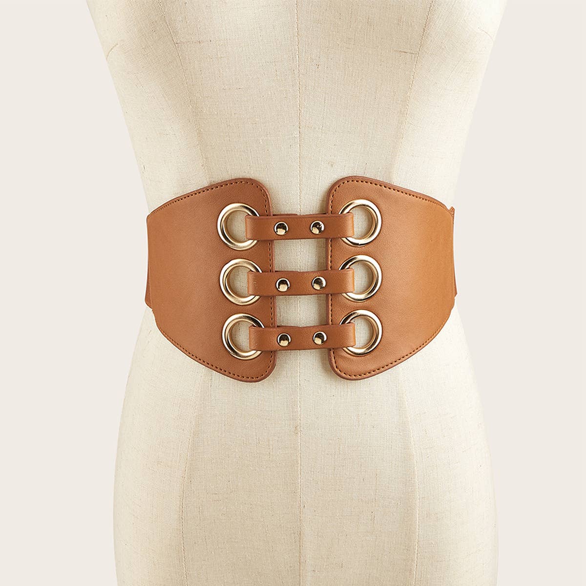 RETRO RIVET HOLLOW WIDE GIRDLE BELT_CWABE0446
