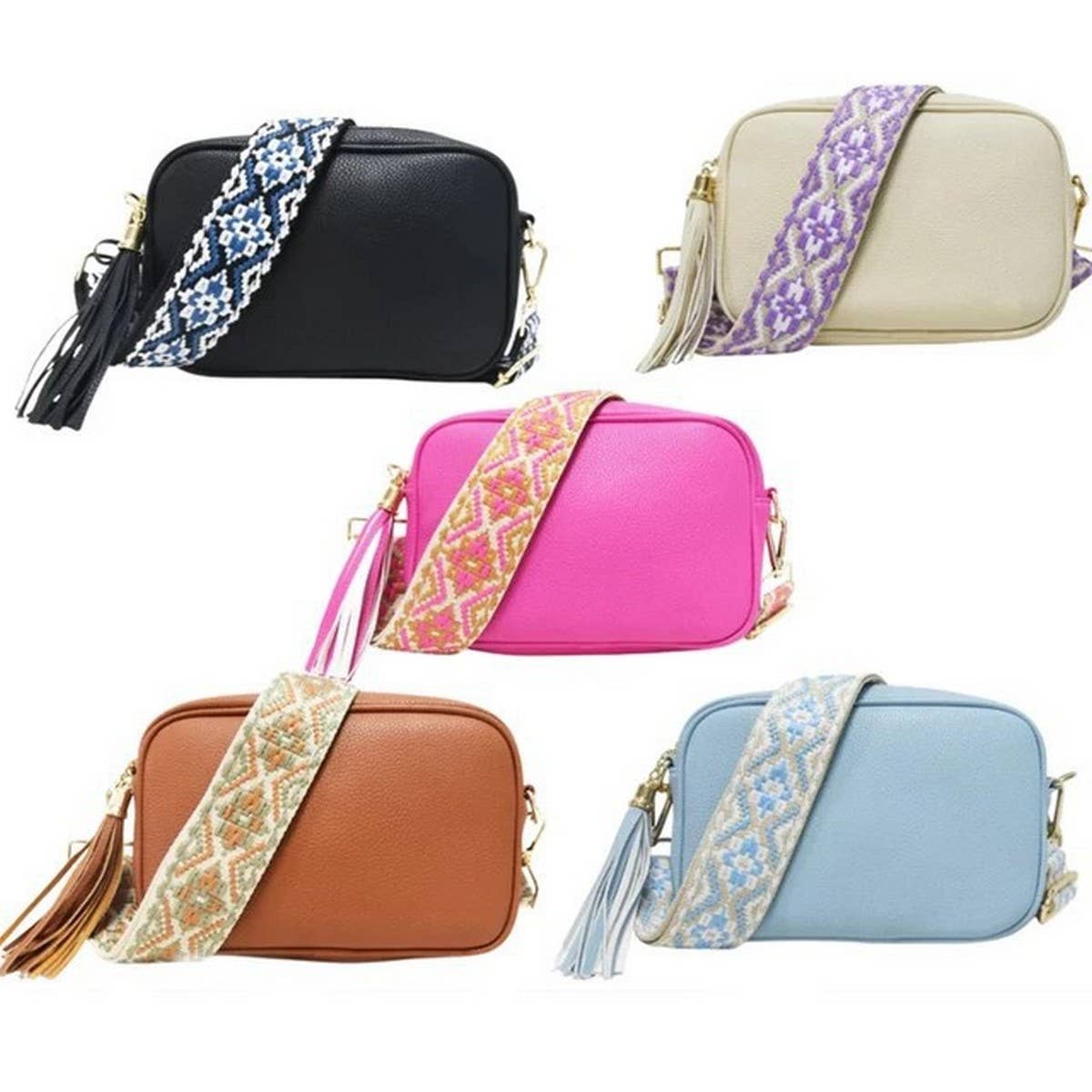 BOHEMIAN SOLID COLOR LEATHER SMALL SQUARE BAG_CWAB1810