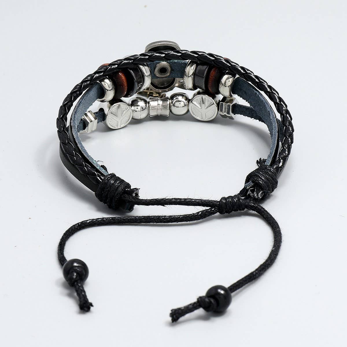 CREATIVE BEADED CROSS LEATHER BRACELET_CWMM4516