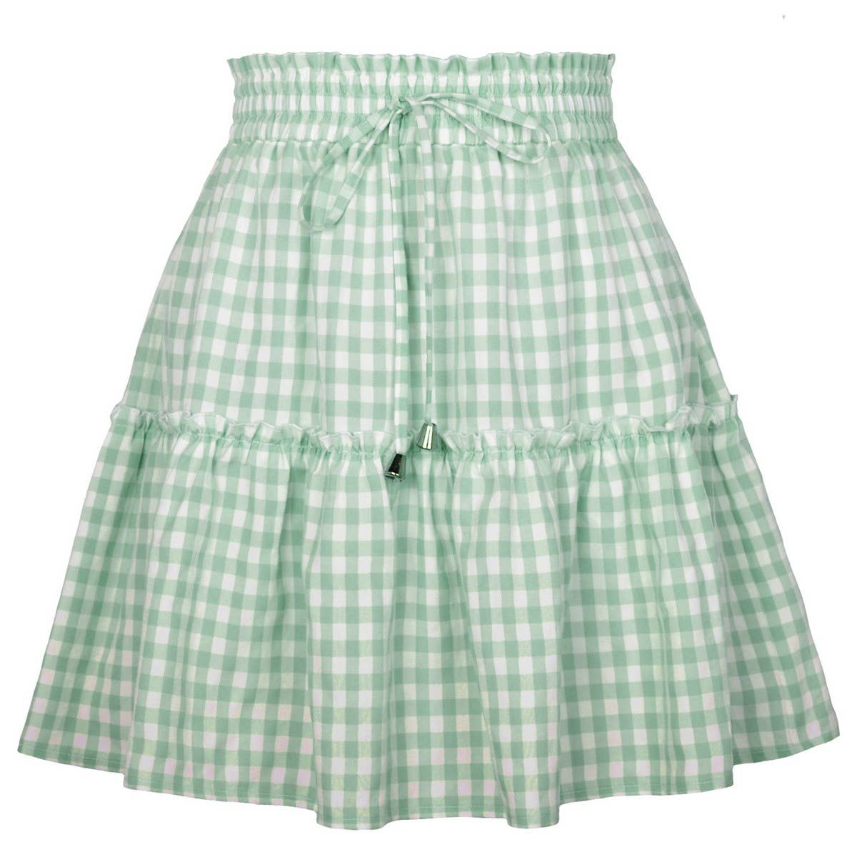 PLEATED PLAID PRINT SKIRT VINTAGE PLAID SKIRT_CWBSS0410
