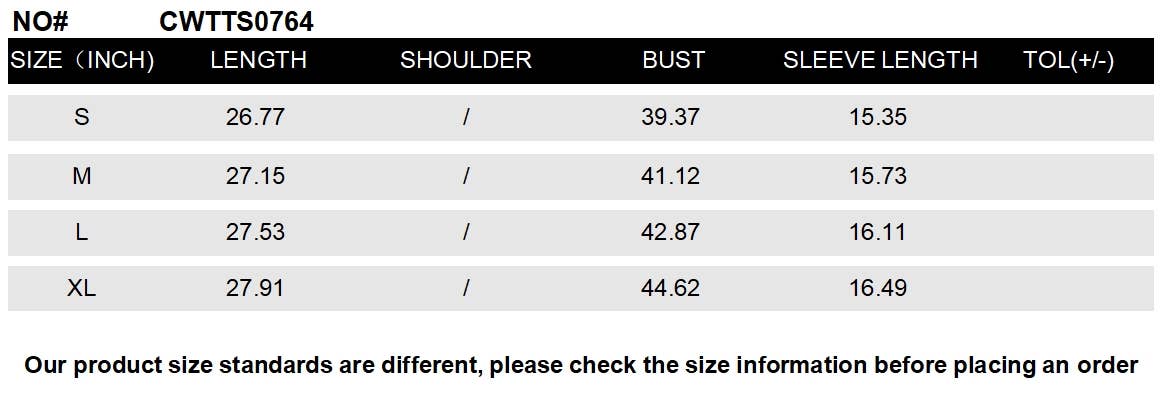 Cwtts0764_Round Neck Short Sleeved Top