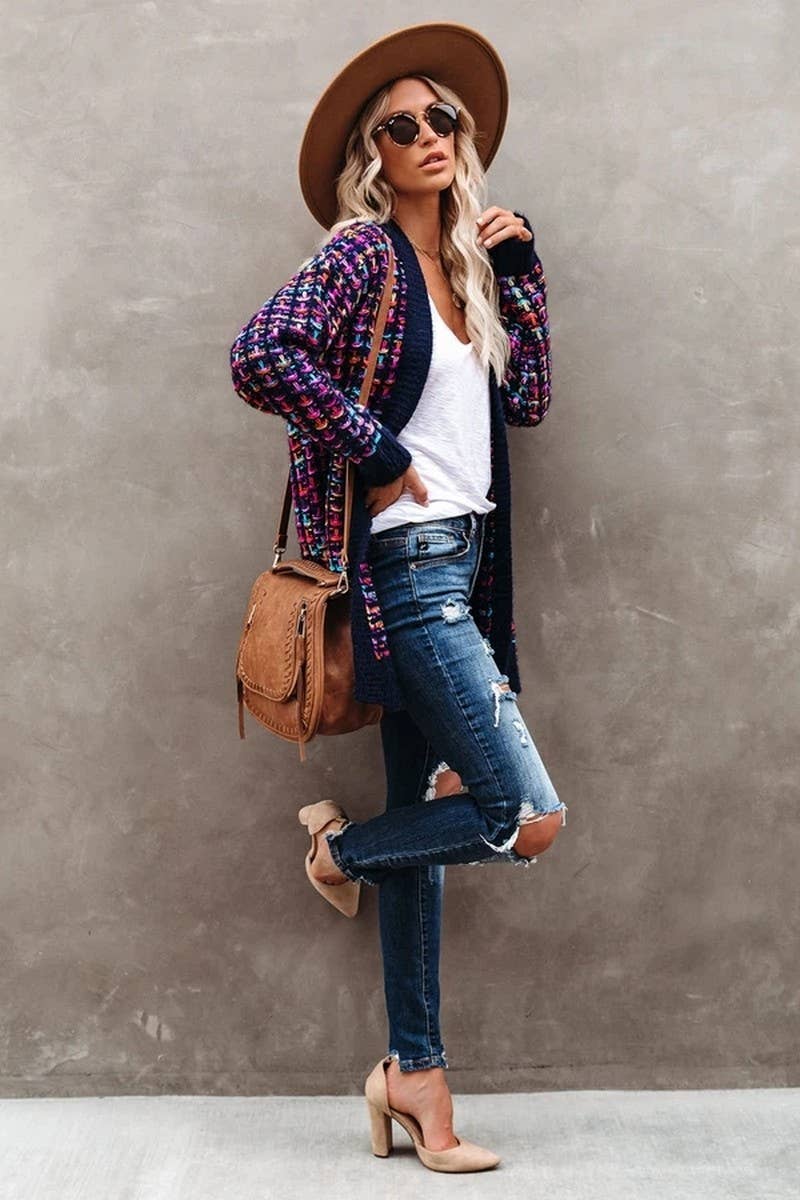 CWOCAL0509_Long Sleeve Casual Open Front Cardigan Sweater