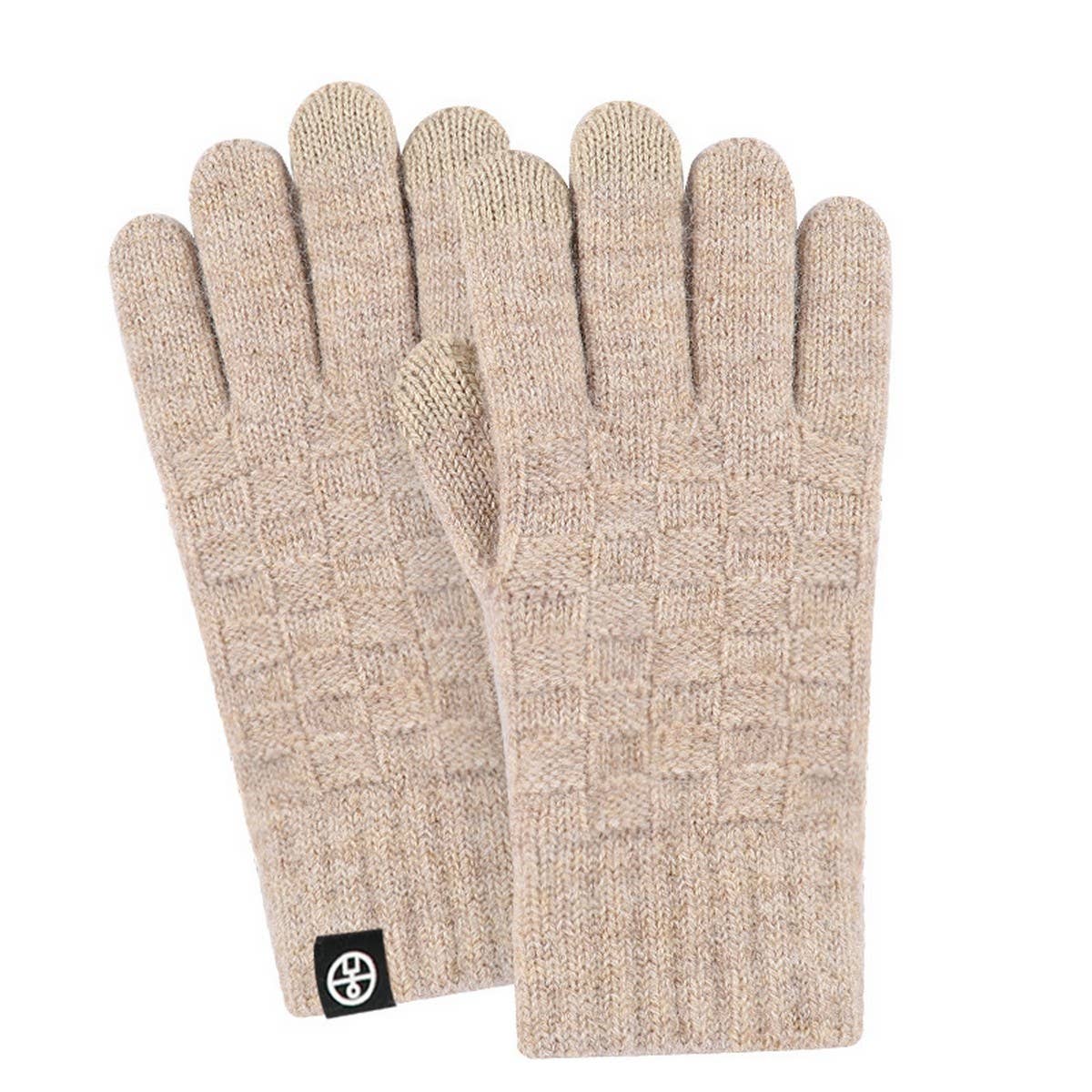 WINTER WOOLEN CHECKERED TOUCH SCREEN GLOVES_CWAG0409