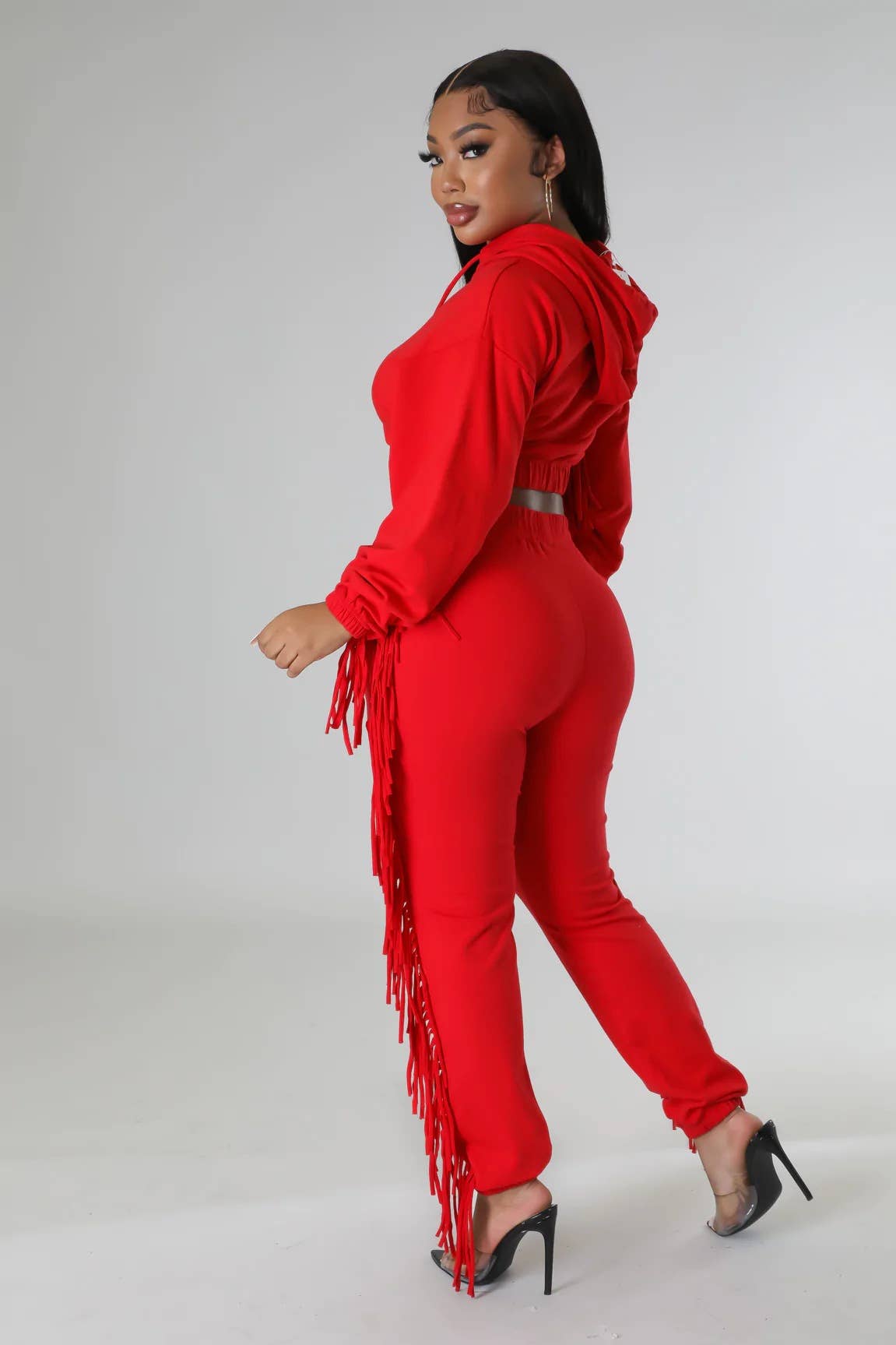 MIDRIFF HOODIE FASHION TWO-PIECE LEGGINGS