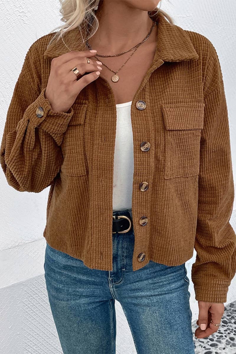 CWOCO1006_WINTER SHIRT LAPEL BUTTON POCKET COAT