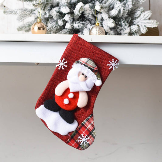 SEQUINED 3D SANTA CLAUS CHRISTMAS STOCKINGS