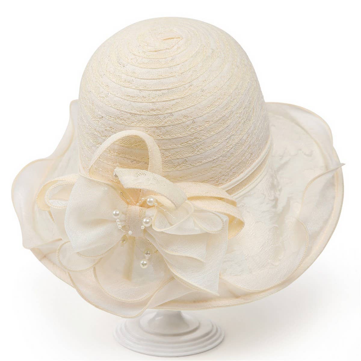 LACE FLOWER TRAVEL SUN HAT_CWAH1494