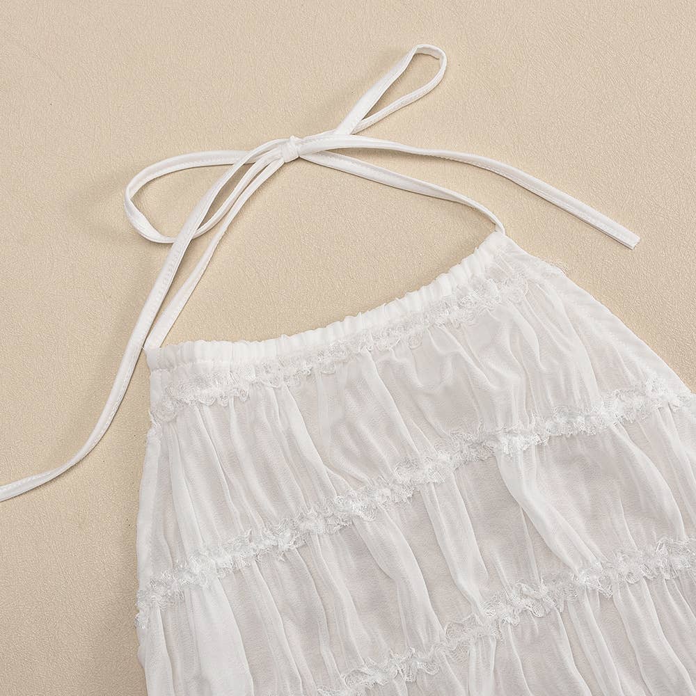 Backless pleated short, personalized dress