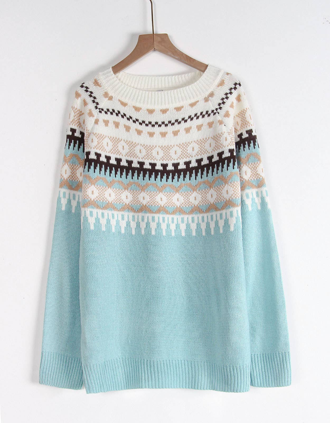 Ethnic geometric pattern Fair Isle sweater
