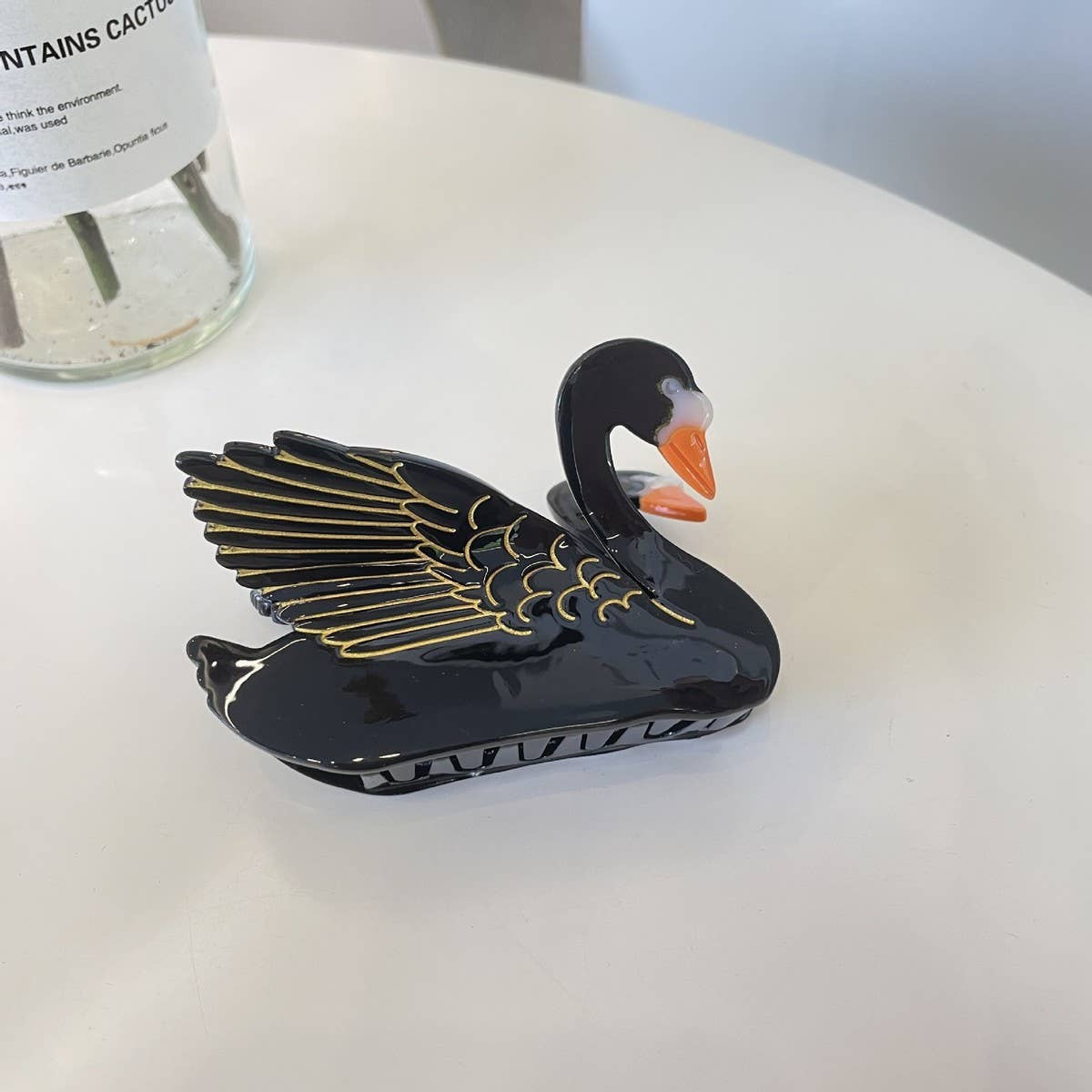 FASHIONABLE WHITE SWAN ACETIC ACID HAIR CLIP_CWAHA0549