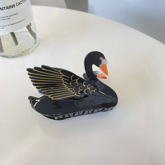 FASHIONABLE WHITE SWAN ACETIC ACID HAIR CLIP_CWAHA0549