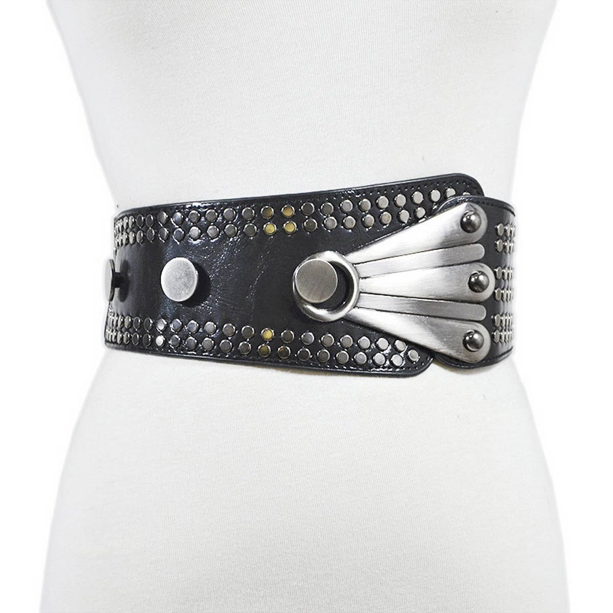 WOMEN'S RIVET RETRO DIAGONAL GIRDLE_CWABE0485