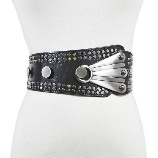 WOMEN'S RIVET RETRO DIAGONAL GIRDLE_CWABE0485