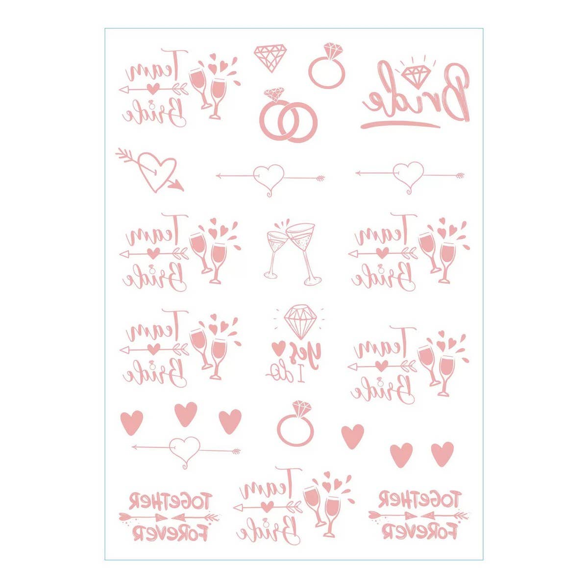 Rose Gold Bride Tattoos ? Metallic Party Stickers