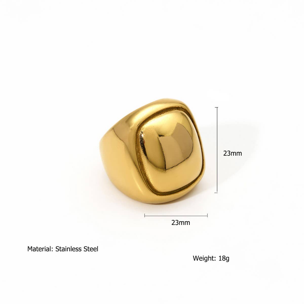 Irregular Stainless Steel Ring with Luxe Finish