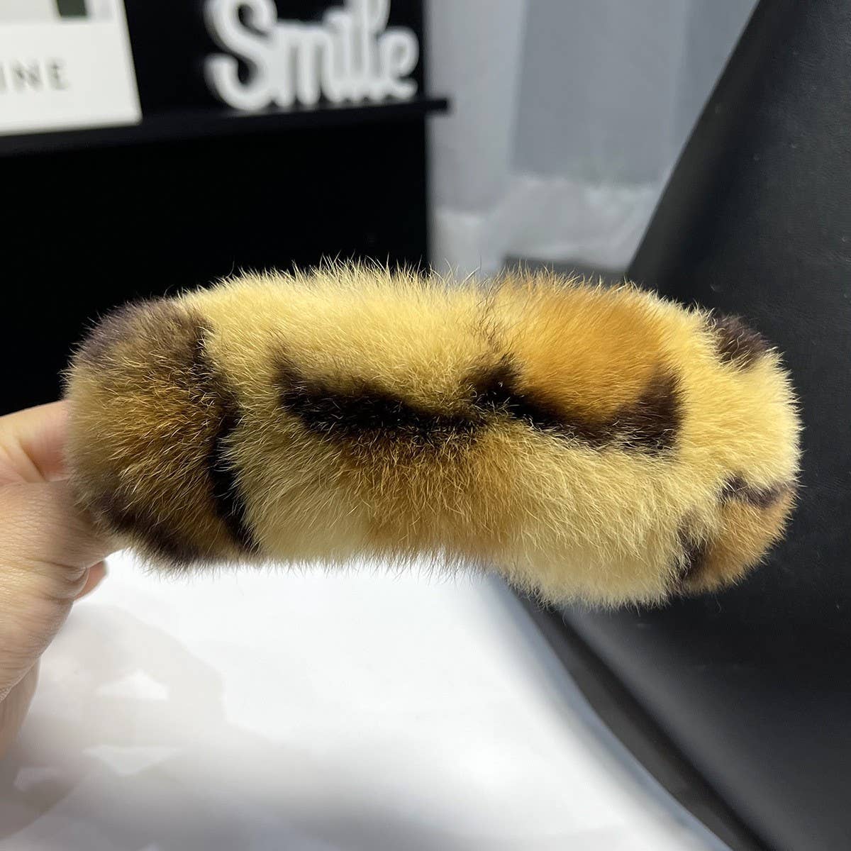 Fuzzy Bunny Fur Hair Claw, Large Lazy Style Clip