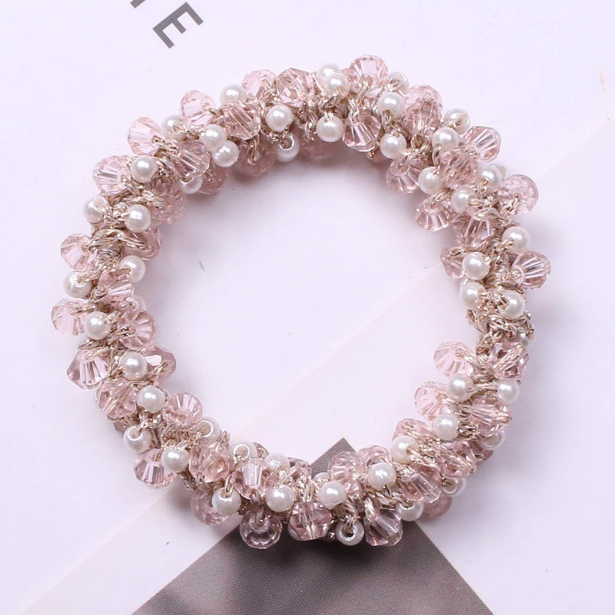 Minimalist Pearl Crystal Hair Tie Stylish Ponytail