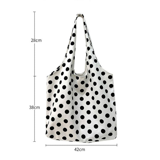 Polka dot single-shoulder bag simple canvas bag
