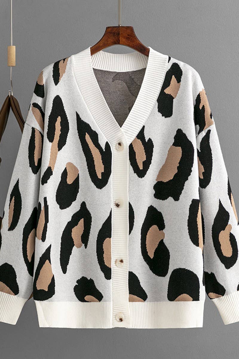 CWOCAL00667_COLORFUL LEOPARD JACQUARD LOOSE CARDIGAN