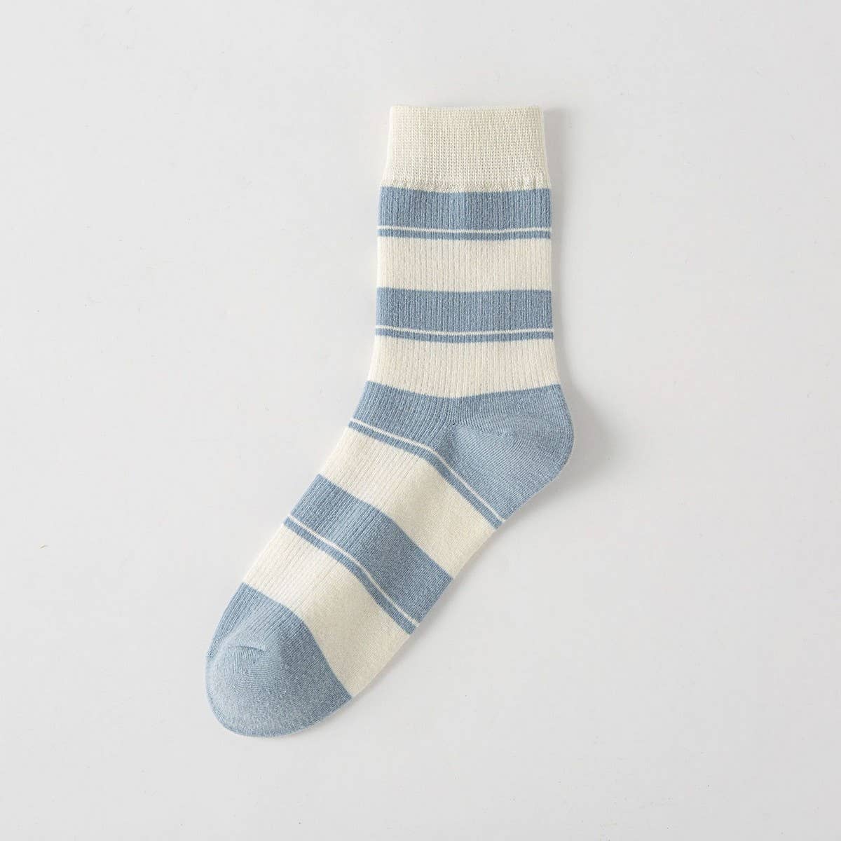 NEW STRIPED COTTON MID-TUBE SOCKS FOR WOMEN_CWMS1351