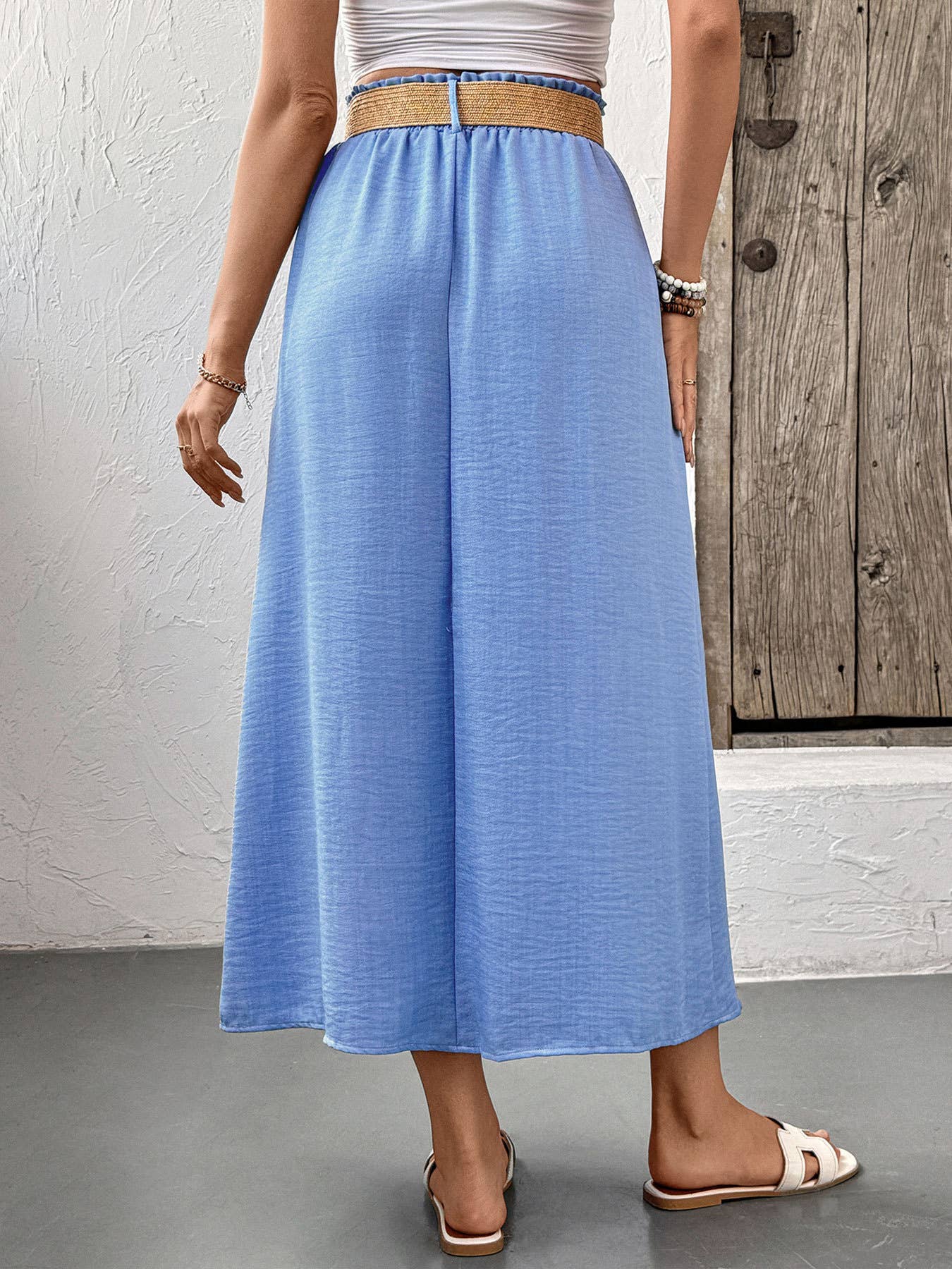 Single-breasted buttons loose straight skirt