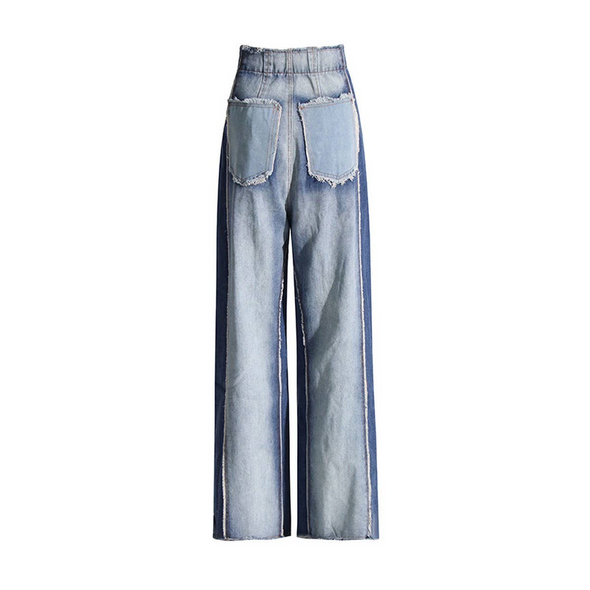 WOMENS HIGH WAISTED WIDE LEG LOOSE FITTING JEANS