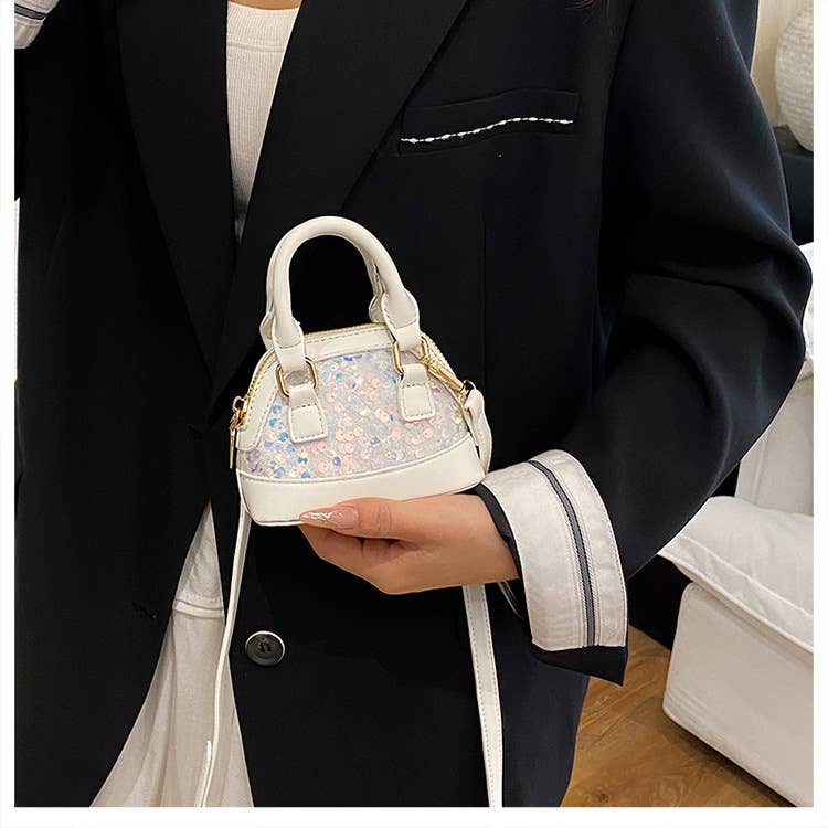 Mini sequin versatile crossbody shell bag