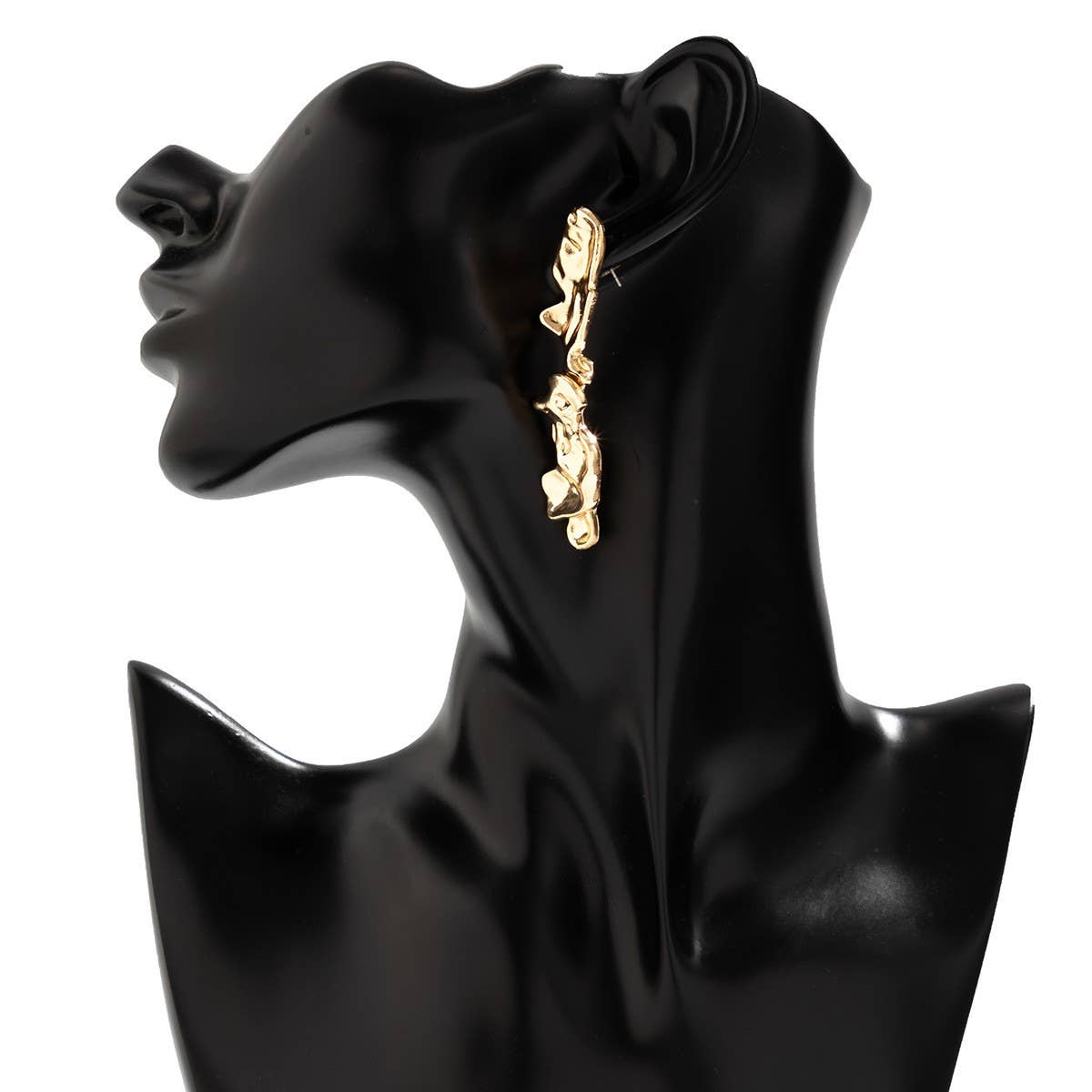 WRINKLED METAL IRREGULAR VINTAGE NECKLACE SET_CWMM3249