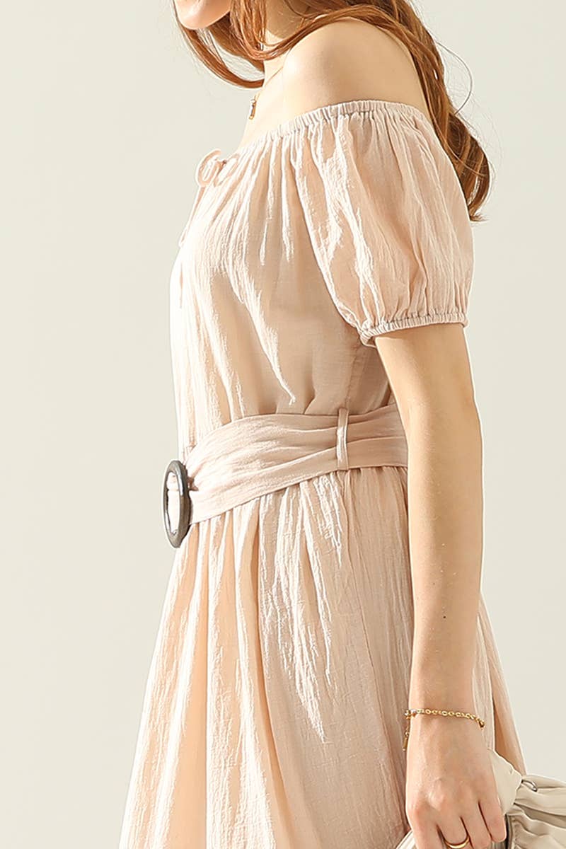 CWDMD545_SHORT SLEEVE TIERED OFF SHOULDER MAXI DRESS