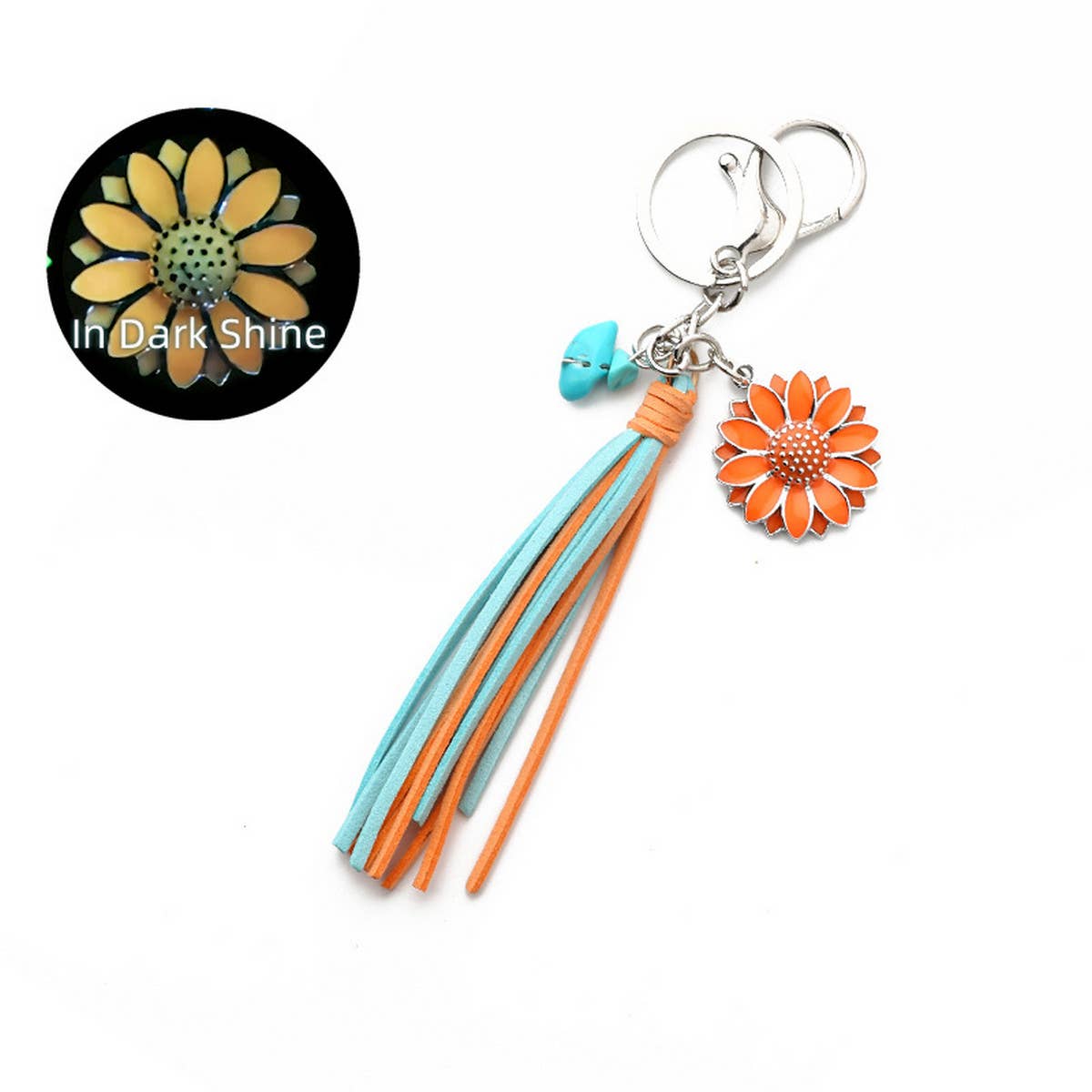 PUNK FLUORESCENT SUNFLOWER KEYCHAIN_CWMM1307