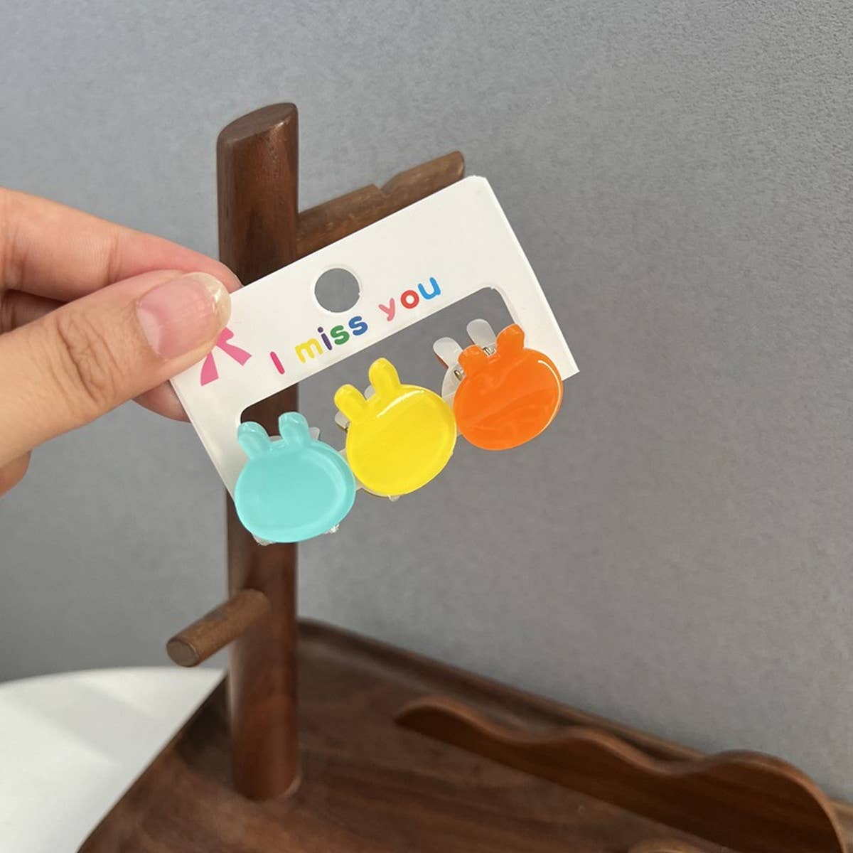 CHILDREN'S BUNNY EAR BEAR 3-PACK FLOWER HAIRPINS