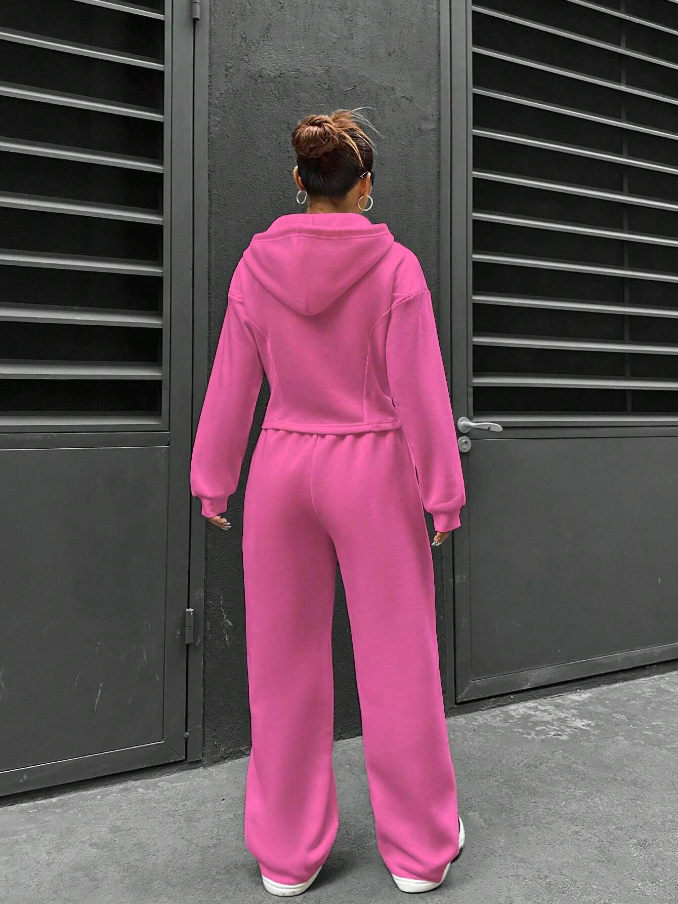 TRENDY HOODED CARDIGAN SLIM CASUAL TWO-PIECE SET