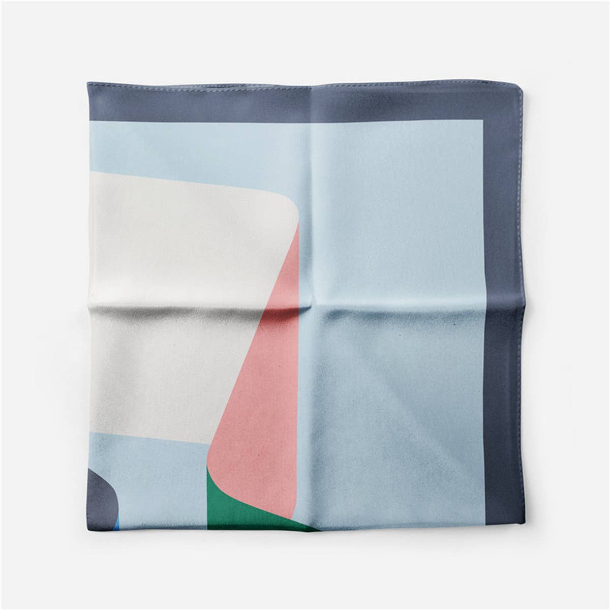 Geometric Print Reversible Satin Scarf for Summer