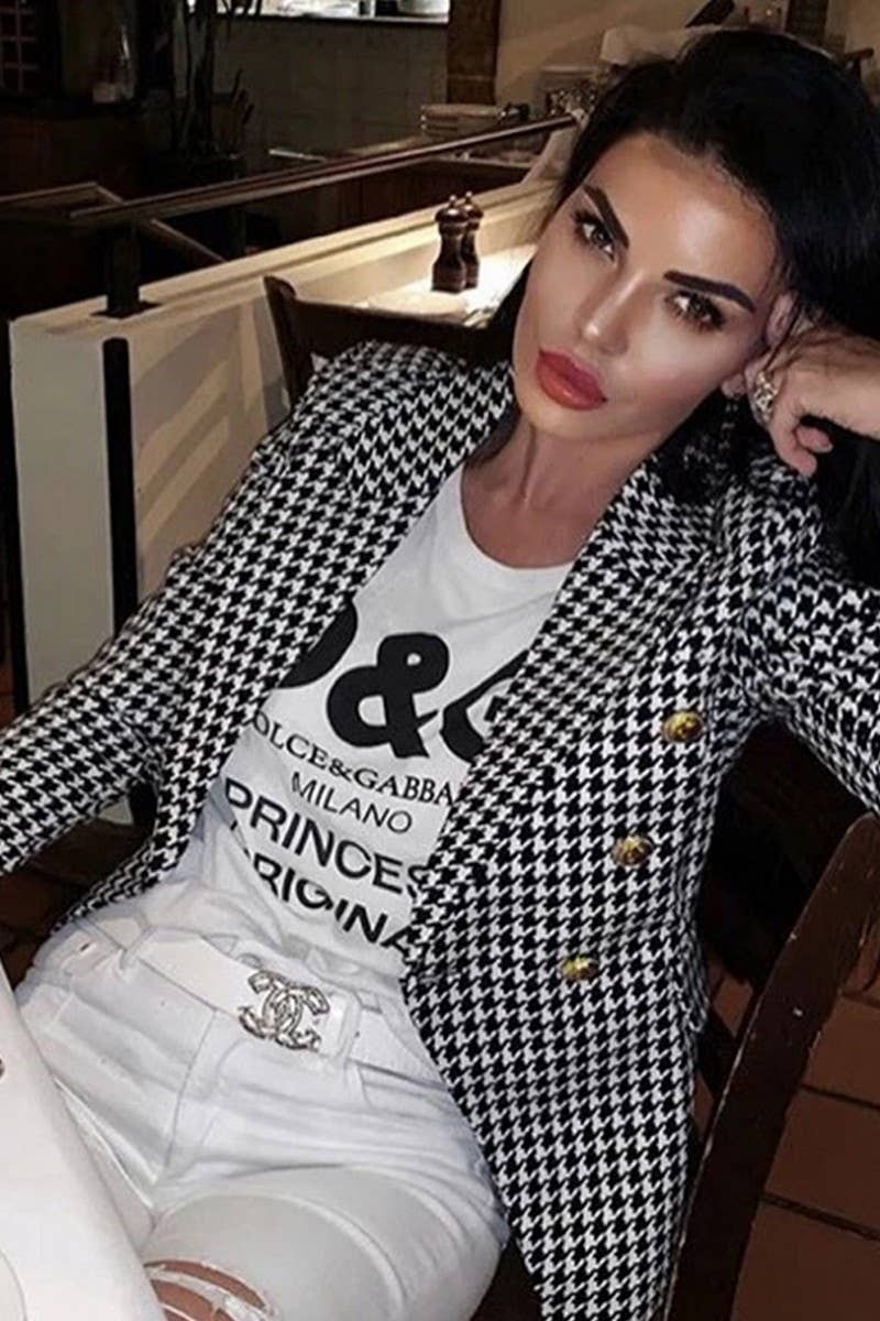 CWOCO0955_SOLID COLOR DOUBLE-BREASTED SHORT SUIT COATS