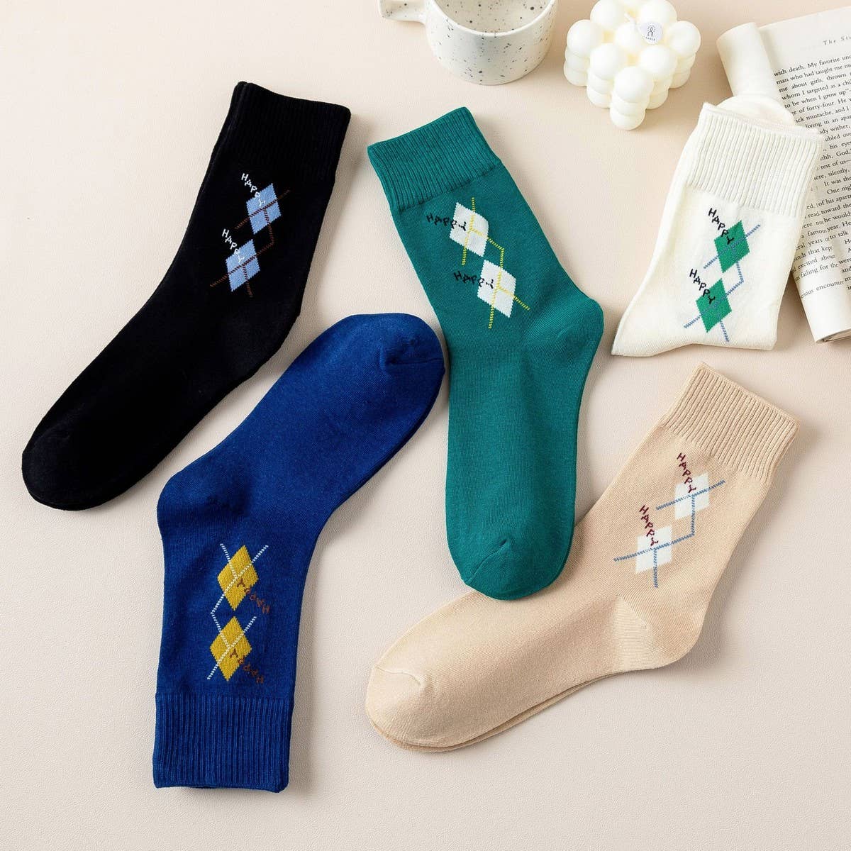 NEW ARRIVAL DIAMOND SHAPED WOMEN'S MIDDLE SOCKS